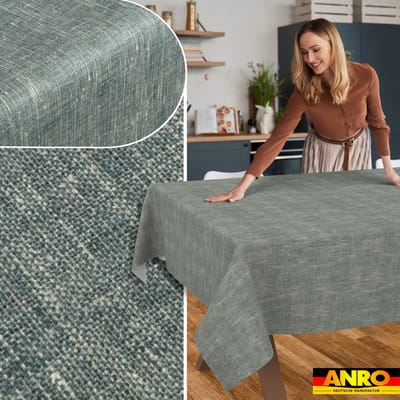 ANRO Tafelkleed Effen linnenlook Meerkleurig 130x90cm Rechte rand Afwasbaar Waterafstotend