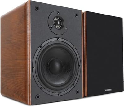 Boekenplankluidsprekers - Compacte Hifi-boxen - Muziek Luisteren Thuis - 2-Weg Systeem - 65 Inch Woofer - Bruine Houtlook