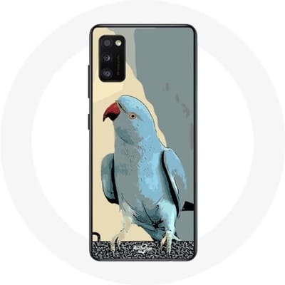 Coque - Samsung - Galaxy A41 - Souple - Perruches perroquets - Bleu bleu