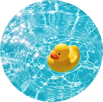Badmat rond 70x70 cm - Antislip - Badeend - Dobberen - Blauw - Badmatten voor badkamer - Badkamermat - Douchemat - Ronde badkamer mat