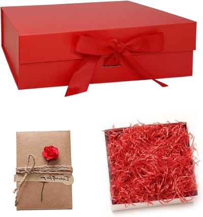 Cadeaubox met Deksel in Rood, Magnetische Geschenkdozen met Strik, Perfect voor Verjaardag, Bruiloft en Feestdagen