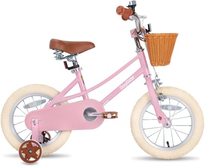 Joystar Fantasy Kinderfiets voor Meisjes - 14 Inch - Mand - Zijwieltjes - Bel - Handrem - Roze - Geschikt voor buitenactiviteiten in de lente