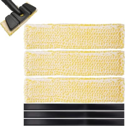 3-delige Microfiber Wisser Cover Set, Vervangende Rubber Lip en Wisser Covers voor Ramen, Microfiber Raamreiniger Pad, Vervangende Mop Pad voor Effectieve Schoonmaak en Stofverwijdering