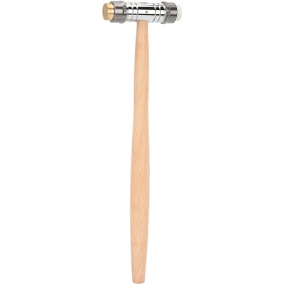 Marteau de réparation de montres Manche en bois Tête double Marteau de traitement professionnel pour horlogers beige