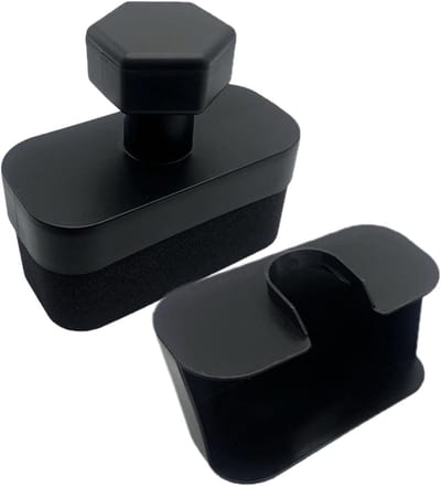 Tire Shine Applicator | 16 cm Bandenapplicator Pad | Herbruikbare Wasbare Bandenborstel | Dikke Spons Polijstgereedschap met antislip handvat en beschermkap voor auto's, SUV's en vrachtwagens