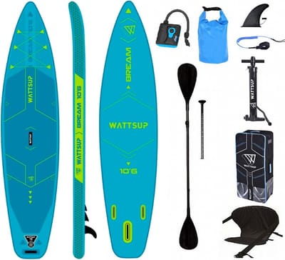 Wattsup Bream Combo 10´6´´ Opblaasbare Paddle Surf Set Blauw 320 cm / 81 cm