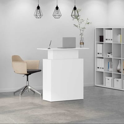 vidaXL - Receptiebalie - Wit - 100x40x104 - cm - Bewerkt - Hout