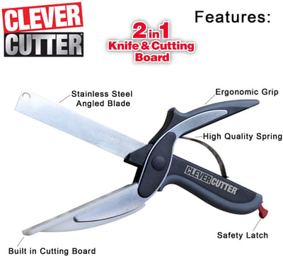 Clever Cutter Keukenschaar Keukenhulp Keukenmes - Keukengerei - 2-in-1 keukenhulp