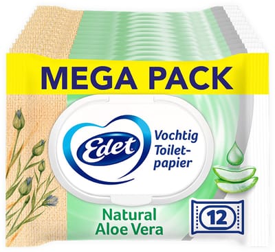 Edet Vochtig Wc Papier Aloe Vera - 12 x 42 = 504 vellen