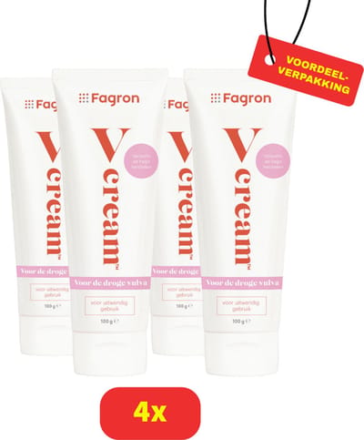 Fagron V-Cream - Crème Voor de Vagina - 4 x 100g Voordeelverpakking