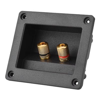 Allecto - Speaker Terminal Box - Met 2 Binding Posts - Zwart - Voor