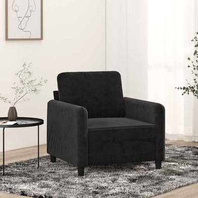 Vidaxl Fauteuil, Zwart, 60 Cm, Bekleed Met Fluweel