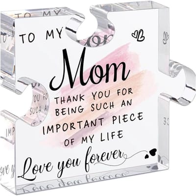 1 stuk gegraveerde acrylblokpuzzel, verjaardagscadeau voor moeder, moederdagcadeau, Valentijnsdagcadeau voor moeder, kerstcadeau voor mama