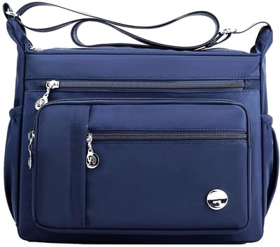 Schoudertas dames - Crossbodytas - met rits - met Schouderband - schoudertas school Nylon - 30*24*10 cm - Blauw