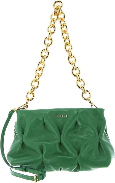 COCCINELLE Leren Schoudertas Handtas Ophelie Goodie Rock Handbag Craquele Leather Peppermint Groene