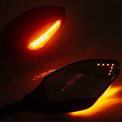 Motorfiets Achteruitkijkspiegels in Racestijl met LED Knipperlichten Geschikt voor CBR 600 F3 F4 F4i zwart