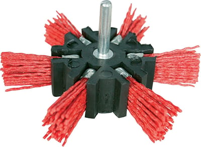 Silverline Nylon schuurborstel - grove korrel - 6 mm schacht - Ø 100 mm - vonkt niet