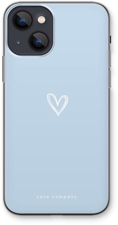 Case Company® - Hoesje geschikt voor iPhone 13 mini hoesje - Klein Hart Blauw - Soft Cover Telefoonhoesje - Bescherming aan alle Kanten en Schermrand