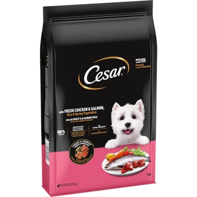 Dubbelpak: 2x7kg Cesar Adult met kip, zalm en groenten droogvoer voor honden