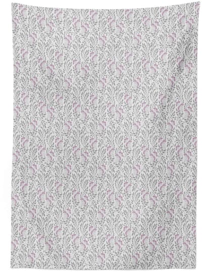 ABAKUHAUS Tafelkleed tc_82602 140x240 – Vlekafstotend, Wasbaar – Bleekblauw/Donkerkoraal