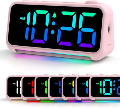 Digitale Wekker voor Kinderen met Kleurveranderend Nachtlampje en Groot LED Display