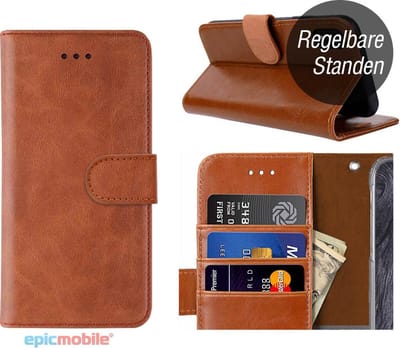 Hoesje geschikt voor Samsung Galaxy S20 Ultra Hoesje - Book case Luxe Portemonnee hoesje - Bruin - EPICMOBILE