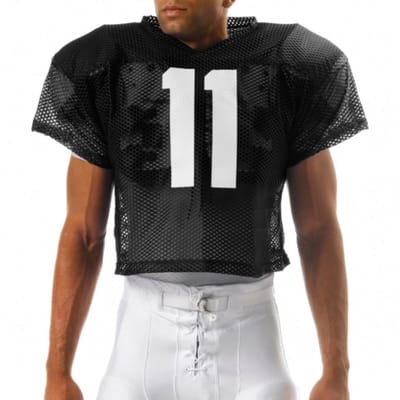 All Star FBJ2A Adult Porthole Mesh w/Double PM Yoke S/M Gold Football Jersey voor Sport American Football