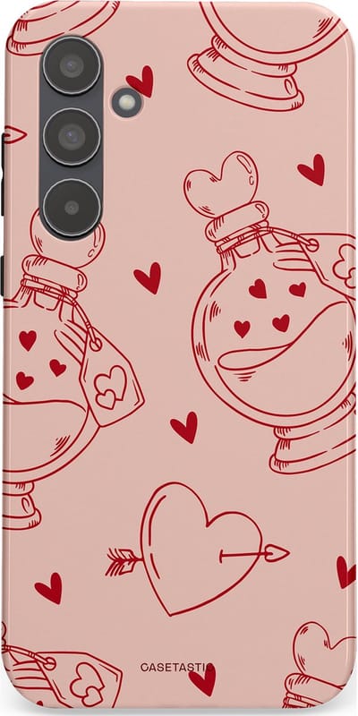 Casetastic Hoesje Geschikt voor Samsung A55 - Stijlvolle Beschermende Duo-layer Case - Zoete Liefdesflirt - Roze Rood - Pafrum - Love You - Valentijn