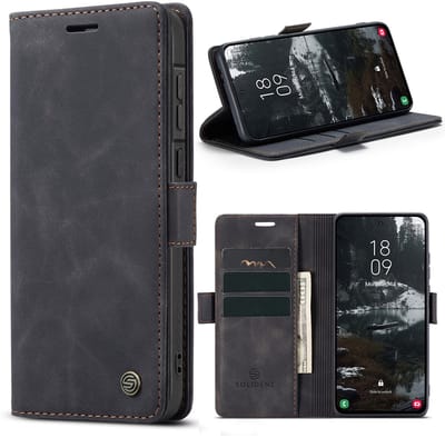 Solidenz Hoesje - Geschikt voor Samsung Galaxy A37 - Urban Book - Telefoonhoesje met Pasjeshouder - Zwart