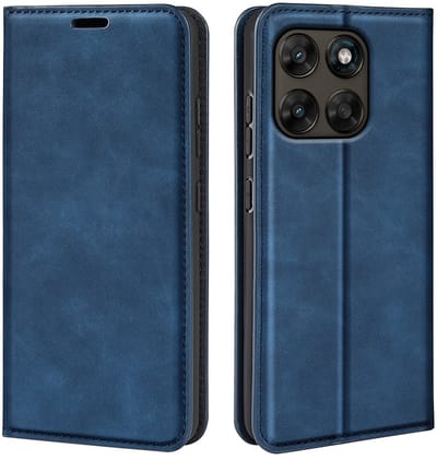 MobyDefend Hoesje - Geschikt voor Motorola Moto G67 / G77 / G87 - Luxe Wallet Bookcase (Magnetische Sluiting) - Blauw