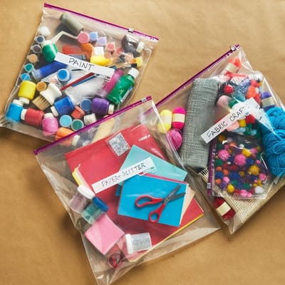 Famanu - set van 6 zware verhuiszakken met ritssluiting en handgrepen, ideaal voor kamperen en opslag, zwart, 88L