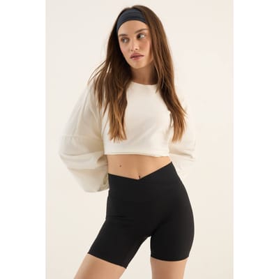 Dames DSGN Studio Ultra Sculpt Wrap Taille Fietsshort | Zwart | Maat: Large