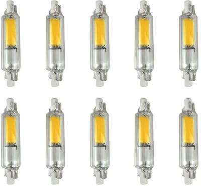 Avide R7s LED Staaflamp Dimbaar 78mm - 5W 220-240V - 4000K - 500lm - LED Lampjes Insteek - Wit licht - Vervangt 42W lamp - 10 stuks