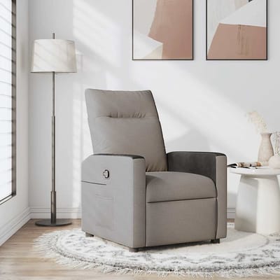 vidaXL - Fauteuil - verstelbaar - stof - taupe