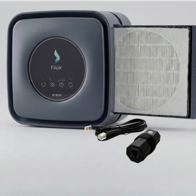Filair® Luchtreiniger - Met Print link - 3 in 1 filter - Luchtreiniger bij printer - Luchtzuiveraar met Hepa filter - Koolstoffilter - Magnetisch - Air Purifier - 30m² - Printer - Zwart