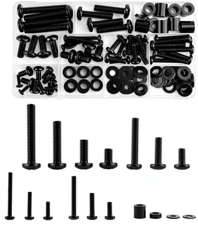 Schroevenset, M4, M5, M6, M8, tv-wandhouder, schroevenset, televisiemonitor, schroeven voor tv-houders, wandhouders, poten (zwart)