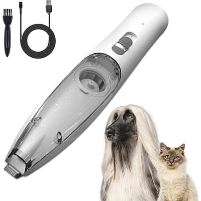 Transparant Reservoir Kattenharen Trimmer Snoerloze Stofzuiger Huisdier Tondeuse met Zuigkracht Oplaadbaar USB Laag Geluidsniveau Elektrische Hondentrimmer