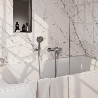 Brauer Brushed Edition Opbouw Baddouche Thermostaatkraan - Wandhouder - 3 stand - Doucheslang - Handdouche - Rvs Geborsteld Pvd