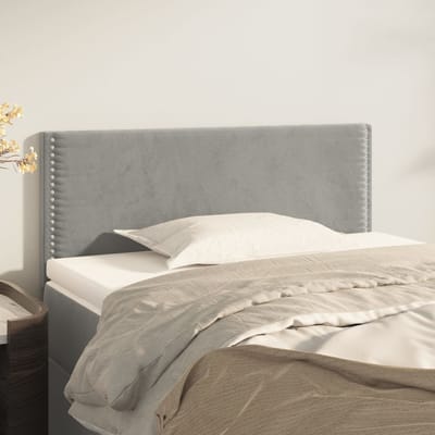 vidaXL - Hoofdbord - 80x5x78/88 - cm - fluweel - lichtgrijs