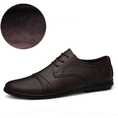 Automne Hiver Chaussures Homme d'Affaires Noires Cuir Véritable Chaussures Oxford Décontractées pour Homme Luxe Chaussures de Mariage avec Fourrure Pelucheuse 37 black