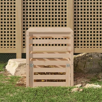 Houten Compostbak - Compostvat Tuinafval - Afval Verwerken - Massief Grenenhout - 635x635x775 cm - Houtkleur