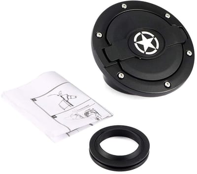 Dailygoods- Olietankdeksel met uitstekende afdichting - Tankdeksel - Brandstofdeksel - Aluminiumlegering - Geschikt voor Wrangler JK 2007-2017 - Luxe sterrenpatroon