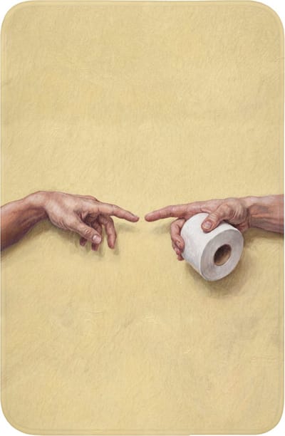 WC mat 40x60 cm - Antislip - Klassiek - Kunst - Humor - Toiletmat - Vloermat - Douchemat - Toilet tapijt - Toiletmatten