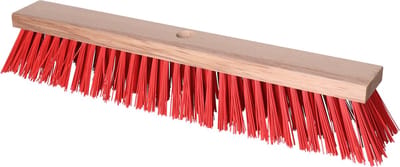 Buemag Bezemkop - Elaston - rood - hout - hard/extra stevig - 60 cm - 24mm - straatbezem/buitenbezem