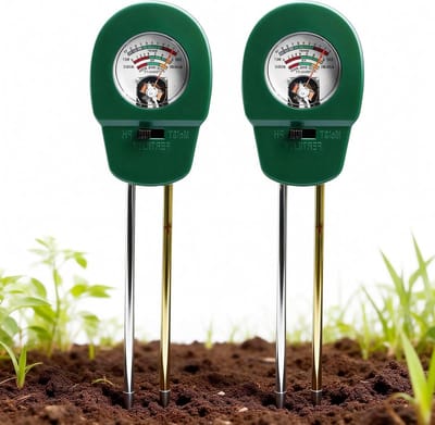 Bodemmeetinstrument - 3-in-1 Tester - Planten Verzorgen - pH Vocht Temperatuur - 2 Stuks - Zwart