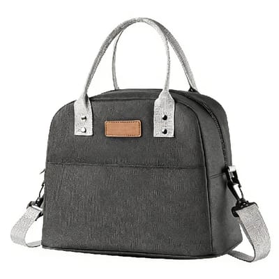 Geïsoleerde Lunchtas - Met Vork Lepel En Verstelbare Riem - Waterdichte En Herbruikbare Voedselorganizer - Snackbox En Meal Prep Bakje - Voor Buiten Picknick School En Werk - Geschikt Voor Volwassenen - Zwart