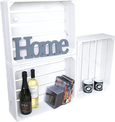 Gevlamde Fruitkist - Houten Kist - Decoratief Gebruik - Massief Hout - 60x40x21 cm - Naturel