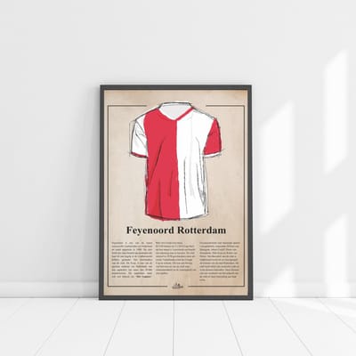 Feyenoord shirt art - Meerdere kleuren - Poster 60 x 80 cm Zw