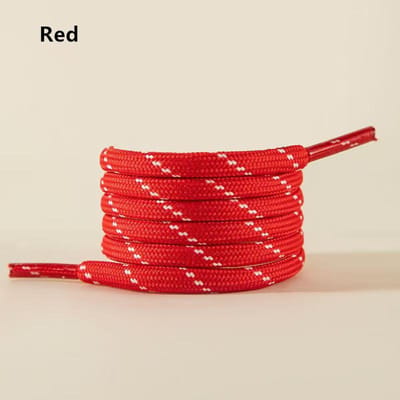 Dopamine 5MM Verdikte Ronde Schoenveters Schuine Stip Schoenveters DIY Decoratie Sneakers Canvas Casual Leer DE Train Schoenen 100cm red