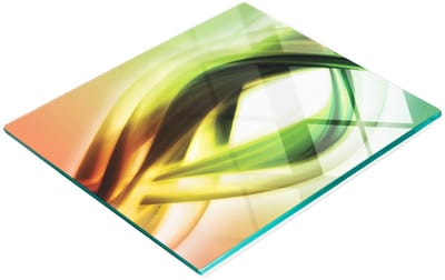 Decoratieve glazen snijplank met abstract oogmotief, 60x52 cm